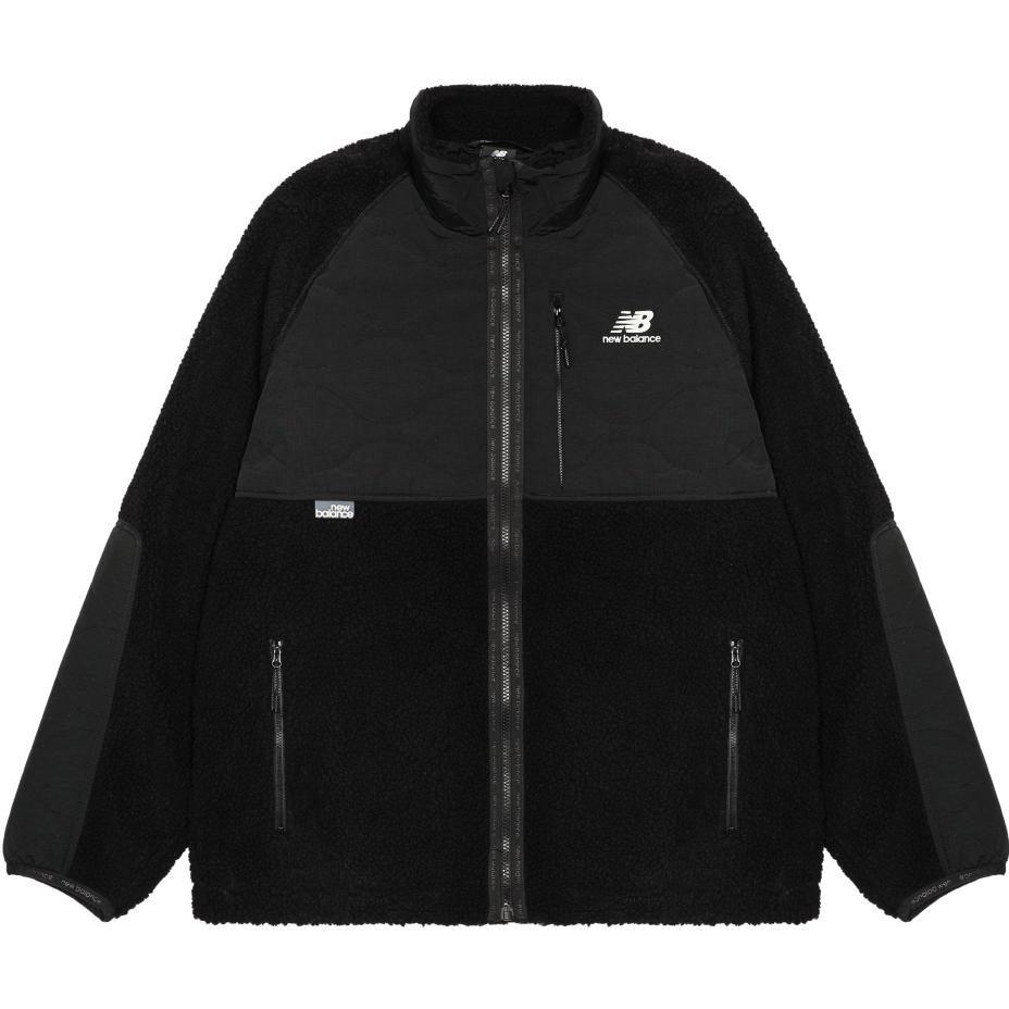 New Balance Мужские бархатные пиджаки Черные с воротником-стойкой Умеренные AMJ23326-BK
