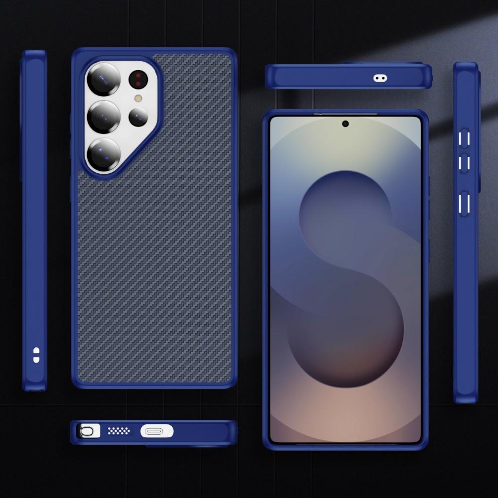 Деловой чехол с узором под карбон, приятный для кожи, для Samsung Galaxy S26 Ultra S25 S24 S23 Plus, ударопрочный чехол с бампером из ТПУ