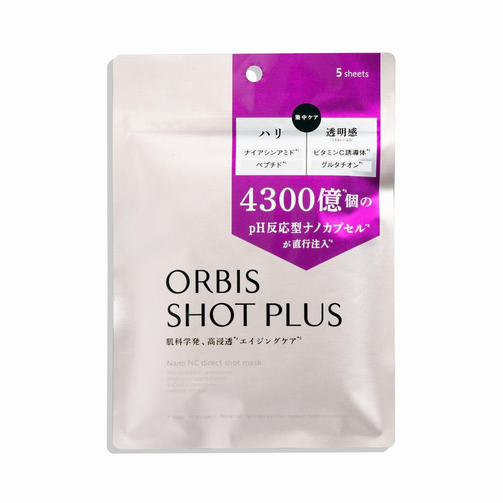ORBIS Shot Plus Nano NC Прямая Маска-Салфетка 5 шт. - Японская Тканевая Маска для Ухода за Возрастной Кожей, Антивозрастная Косметика