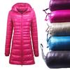 Women's Long Hooded Puffer Down Jacket - Ultra-Light Style