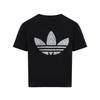 adidas Оригинальная спортивная вязаная футболка с полосками и кружевом для детей, топы KU3111