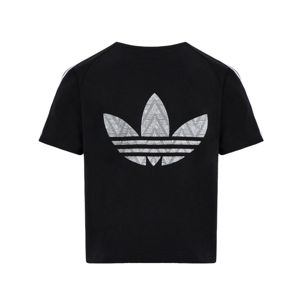 adidas Оригинальная спортивная вязаная футболка с полосками и кружевом для детей, топы KU3111