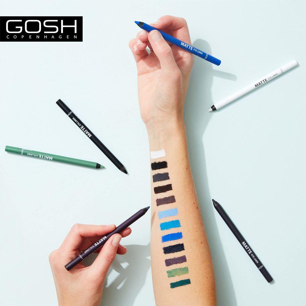 Gosh, Matte Eye Liner, Cream Pencil, Kohl Eyeliner, Crazy Blue, 1.2 g