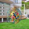 Vibrant Hummingbird & Floral 3D Stainless Steel Wind Spinner - 19.99cm Colorful Metal Sculpture for Indoor/Outdoor Garden Decoration, Battery-Free