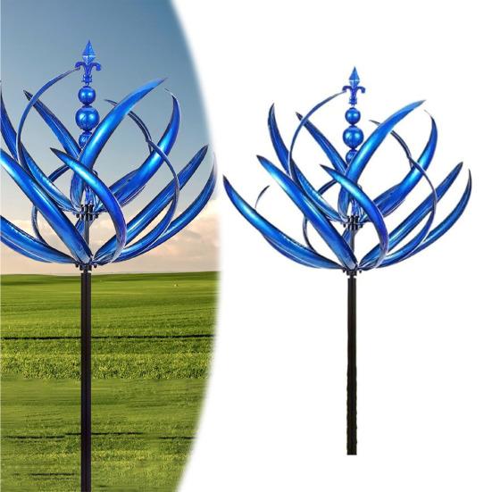 Цветок Ветер Spinner Украшение кола Непогода Открытый Сад Двор Крыльцо Газон Роторный Металлический Spinner Земля Шип Орнамент Рождественский Подарок