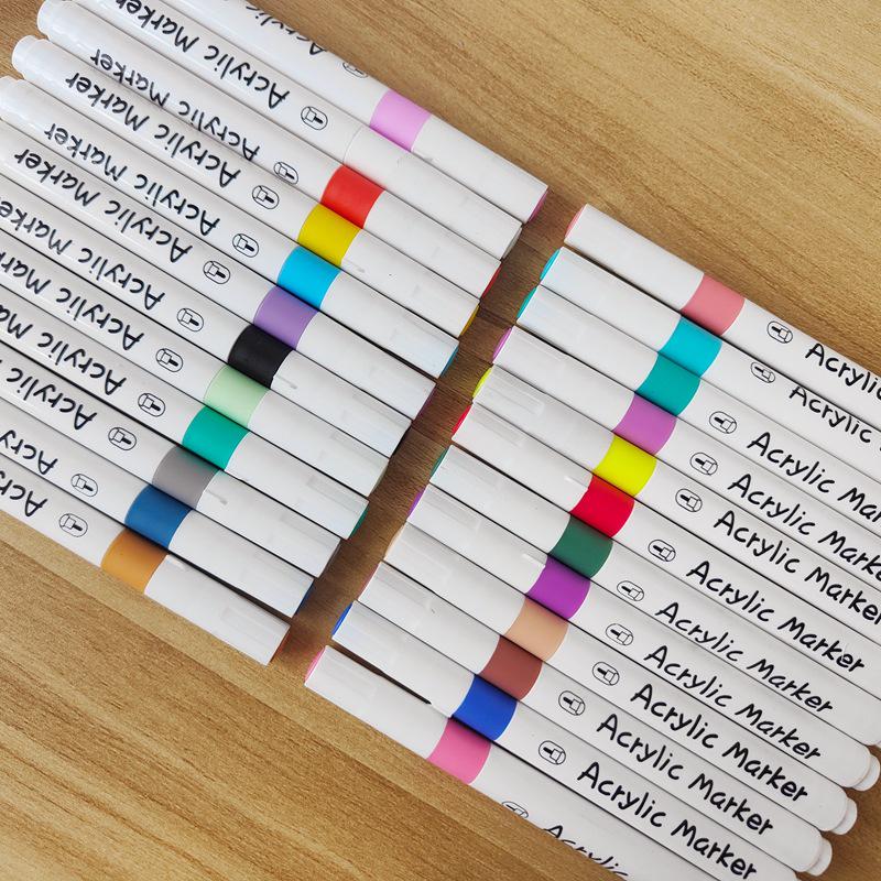 Набор акриловых маркеров 36 цветов: Студенческие арт- и DIY-ручки для bullet journal в портативной квадратной коробке