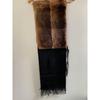 Б/у Шарф-платок FENDI из меха и кашемира, цвет коричневый/черный