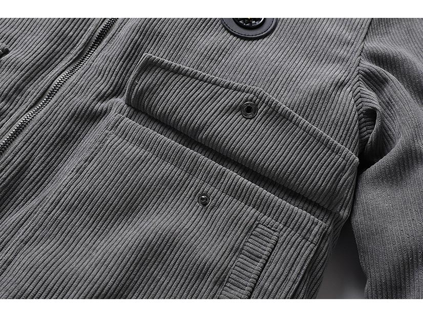 Мужское зимнее вельветовое хлопковое пальто: Теплая, молодежная, толстая бархатная куртка