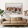 Scottish Highland Brown Cow Painting Canvas Print Poster Rustic Wall Art Farm Animals Picture for Living Room Home Decor Cuadros
