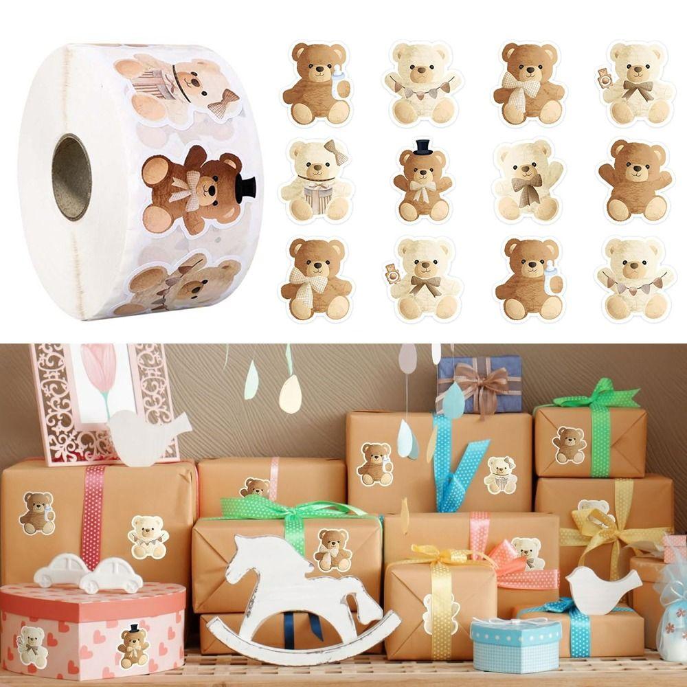 500 шт. аксессуаров для рукоделия, милые наклейки с медведями, разноцветные наклейки каваи с медведями, забавные наклейки для скрапбукинга
