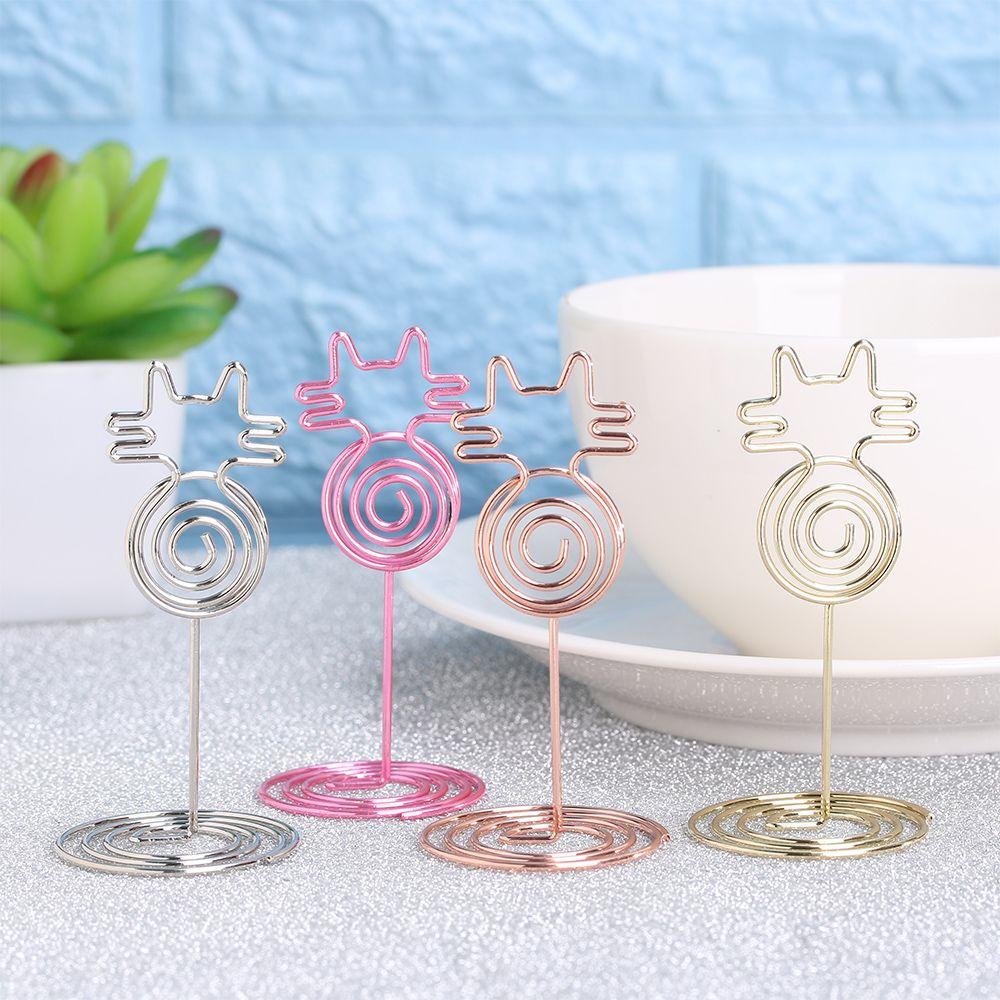 Desktop Decoration Cat Shape Paper Clamp Place Card Photos Clips Table Numbers Holder Clamps Stand