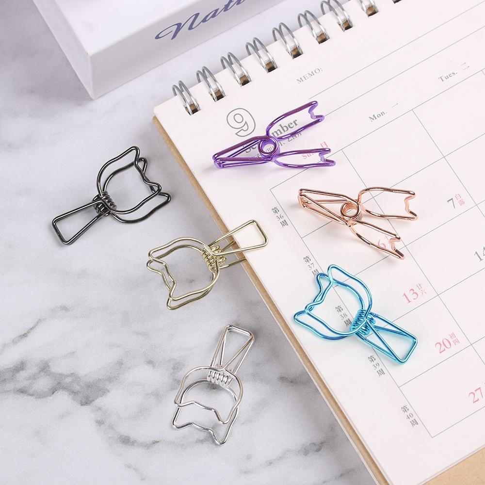 Fashion Metal School Stationery Solid Color Fish Clip Hollowed Out Design Binder Clip Office Supply