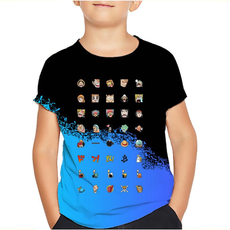 One Piece Luffy футболка Four Emperors короткий рукав Zoro Sanji Chopper Ace Law футболка детская одежда модные костюмы для детей топ