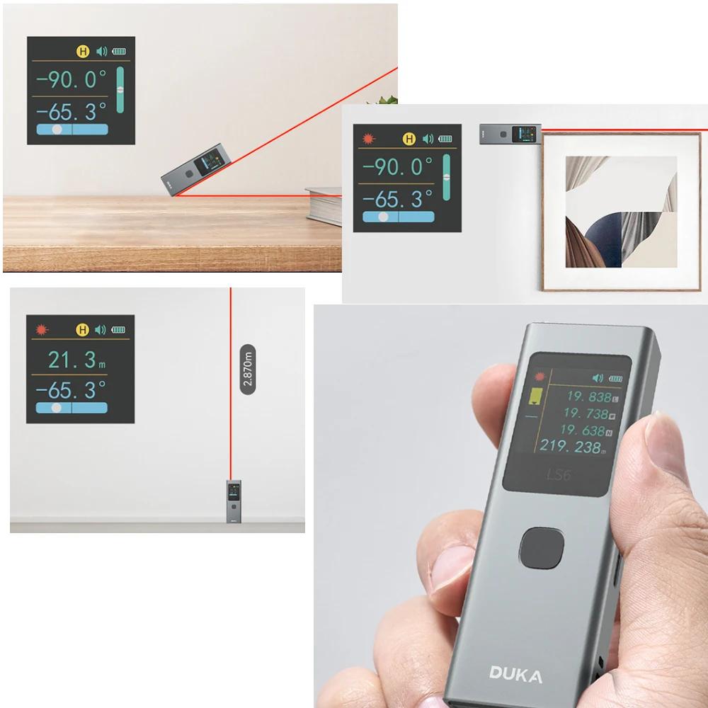 DUKAT ATuMan LS6 Mini Portable Rechargeable Laser Rangefinder 40m Distance Angle Meter Rotatable Design with Laser Line Marker