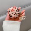 For Samsung Galaxy Buds Live 2 Pro 2 FE Case Simple Shell Leopard Print TPU Earphone Case Accessories Cover With Pearl Keychain