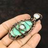 Evil Eye Chrysoprase Copper Pendant Copper Wire Wrapped Jewelry Gemstone Jewelry Rainbow Moonstone Jewelry Gift For Mother Evil Eye Jewelry