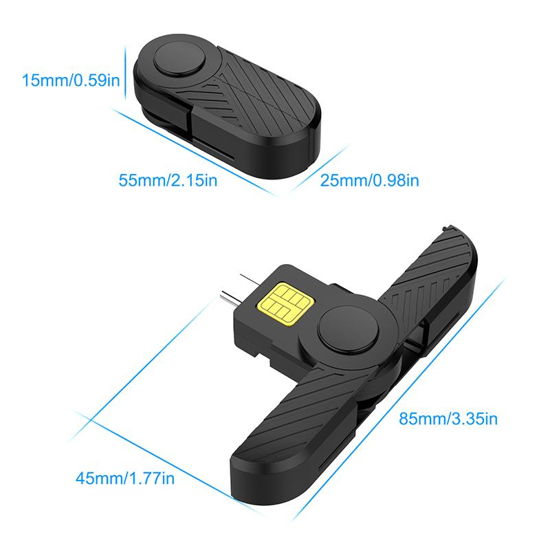 USB-C IC Смарт-кардридер для Банковской карты ID-карты Портативный Type-C Адаптер для SIM-карты для Телефона Ноутбука ПК Подача Налогов Cac