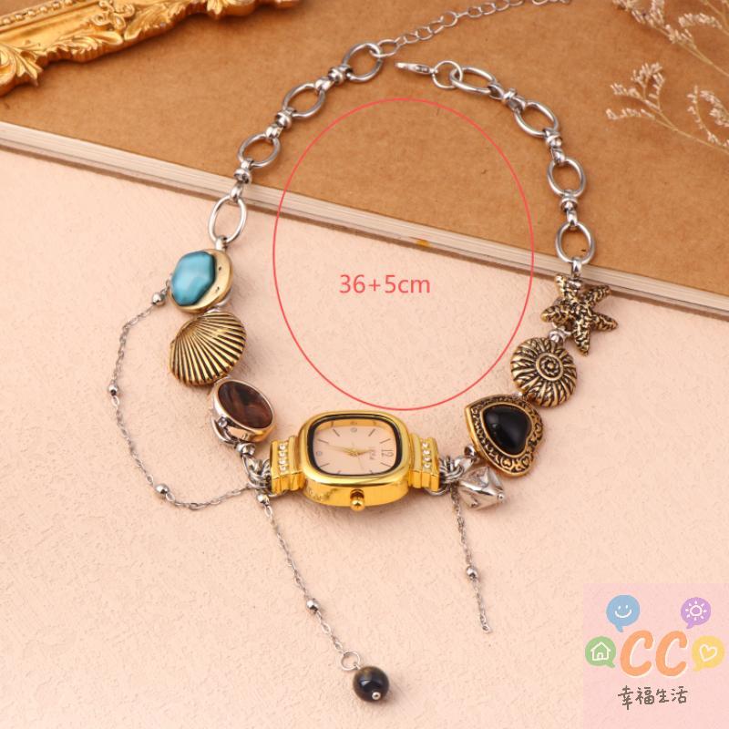 Мода Новое Панк Часы Подвеска Ожерелье Для Женщин Ретро Элегантный Трендовый Чокер Преувеличенные Вечерние Ювелирные Аксессуары Подарок