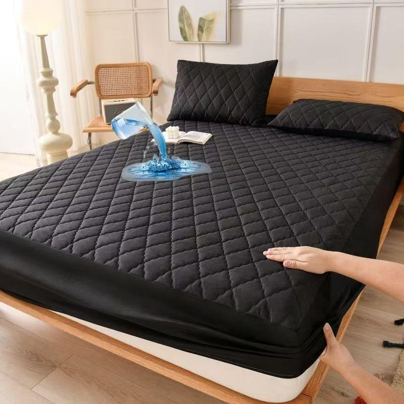 100% Waterproof Mattress Cover Quilted Thicken Single Double Elastic Fitted Sheet Style Bed Protector Pad King Size