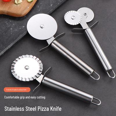 Нож для пиццы с двойным колесом из нержавеющей стали - бытовой кухонный инструмент для выпечки