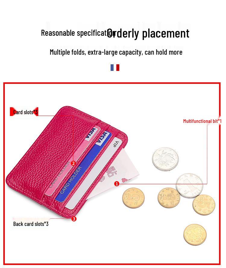 Тонкий держатель для карт из натуральной кожи: Множество слотов для карт, компактный кошелек для монет, кожаный кардхолдер и держатель для водительского удостоверения.