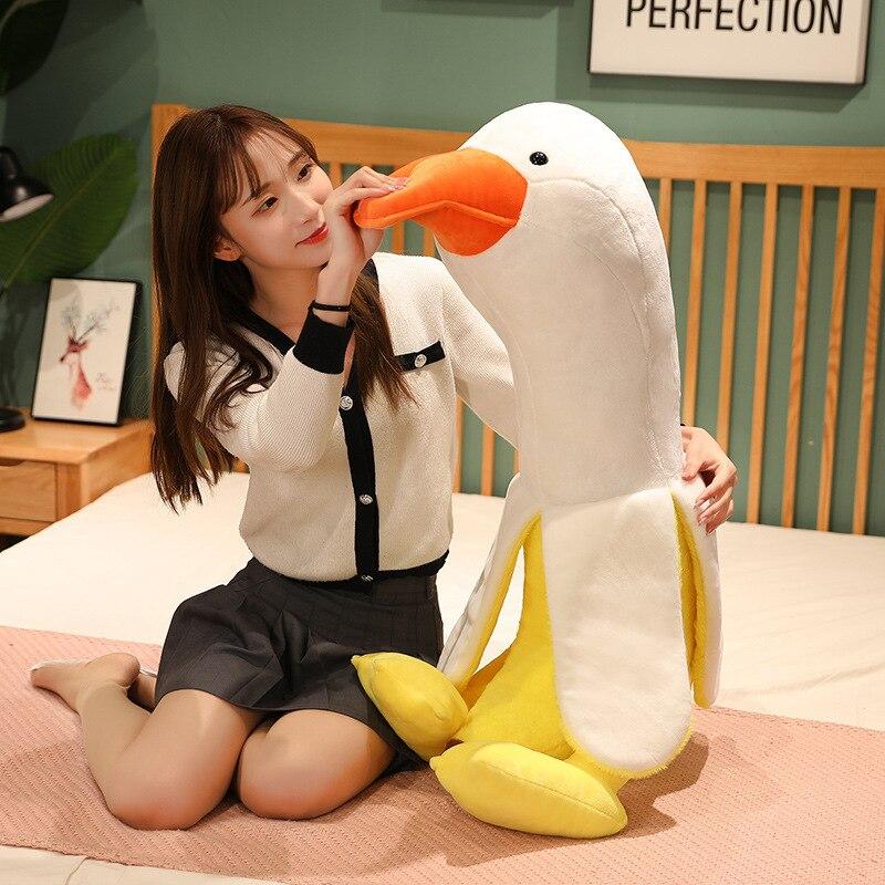 Забавная Утка Превращается в Утку Плюшевые Игрушки Очаровательная Мягкая Набивная Животная Подушка Пухлые Утки Куклы Для Детей Девочек Игрушка для Сна