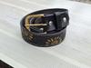 Hand Tooled Black Leather Cowboy Belt – Floral Carved Western Rodeo Belt – Full Grain Handmade Ranch Men’s Outfit