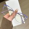Metal Frame Anti Blue Light Glasses Cat Eye Type Non Prescription Protective Goggles Decorative Flat Glasses Lentes Mujer