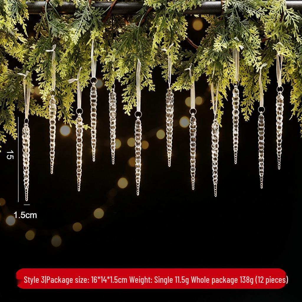 Christmas Icicle Ornaments: Creative Transparent Ice Stick Charms for Tree Decoration