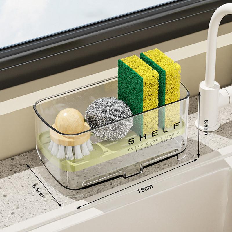 New Rag Rack Kitchen Sink Rack Household Wall-mounted Multi-function Sponge Pool Faucet Storage Artifact With Drain Design