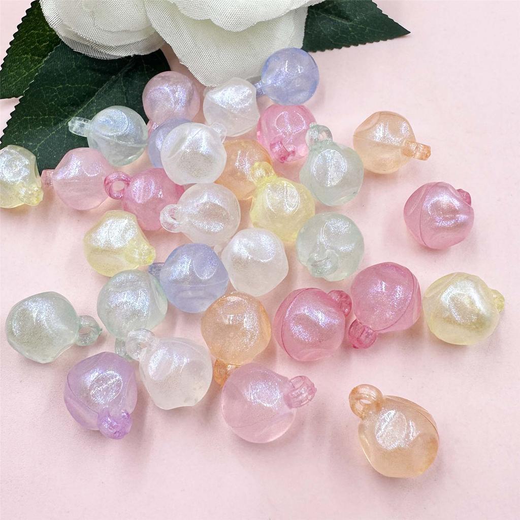 Home Party Supplies Round Beads Acrylic 30Pcs/14.8*19.3mm Craft DIY Handmade Material DIY Beading Accessory For Necklace Earrings Making With Hole