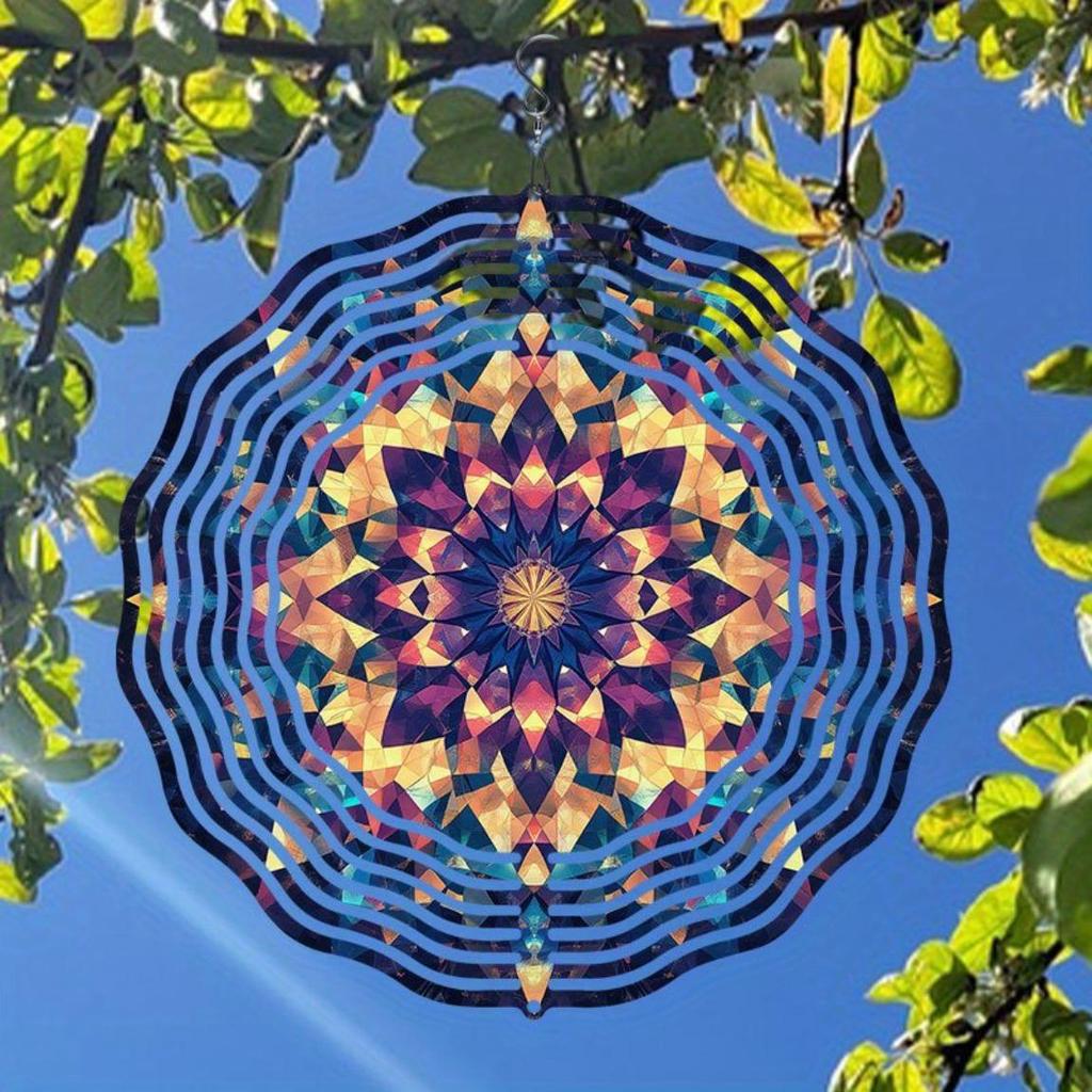Vibrant Kaleidoscope Wind Chime Outdoor Garden Decor Durable Metal Hanging Art for Yard Party Patio Decoration No Battery Needed 3D Elegant Design