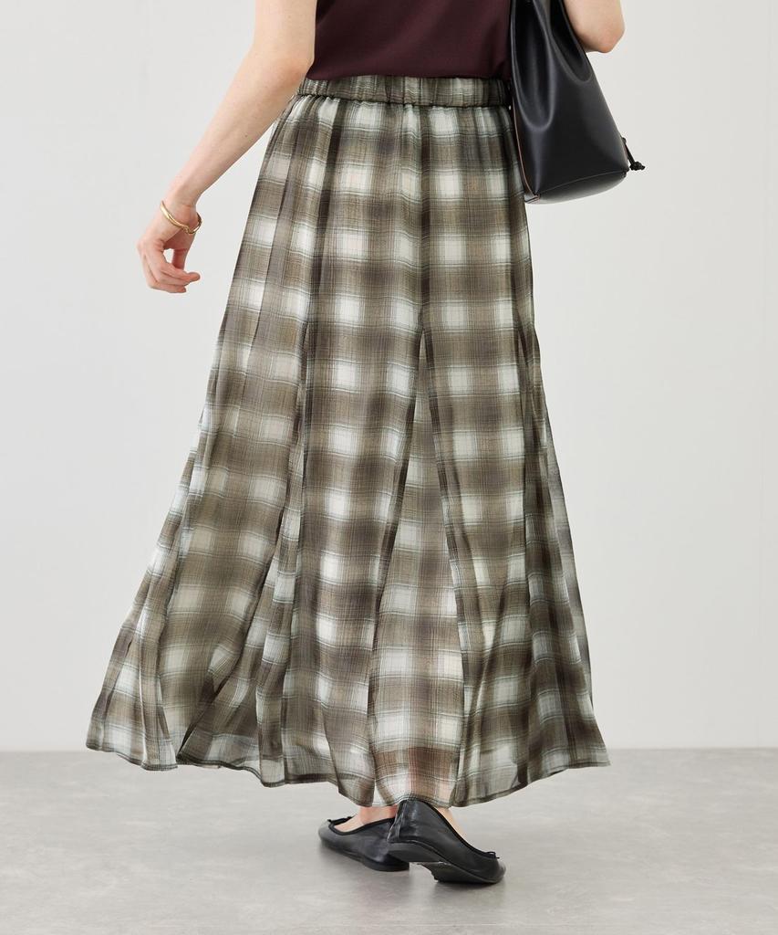 Rope Picnic Sheer Check Skirt for Women GDC16190 Chromine MT (01)