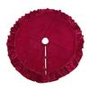 Yousheng Velvet Christmas Tree Skirt 48 Inch Ruffled Holiday Tree Skirt Rustic Xmas Tree Decoration Soft Festive Tree Apron for Cozy Celebrations