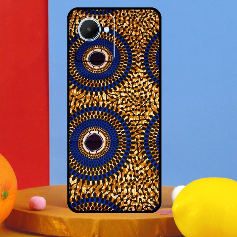 African Wax Pattern Fabric For Realme C51 C31 C67 C55 C53 C35 C33 C30 C21Y C25s 9 10 11 12 Pro Plus GT Neo 5 6 Case