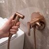 Brushed Copper Bidet Faucet Concealed Ontario Bidet