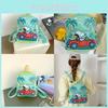 Driving Vehicle A Cartoon Pattern Kids Pu Backpack Casual Bag Outings