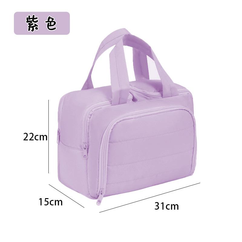 Large Travel Makeup Bag 180° Wide Opening Toiletry Organizer Water-Resistant Padded Cosmetic Case With Handle For Full-Size Bott