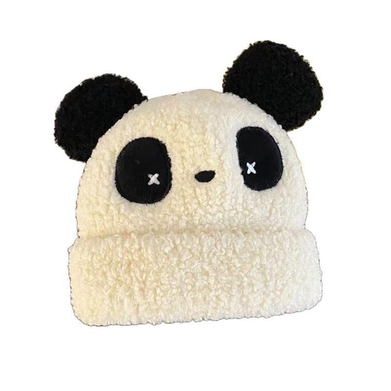 Children's Unisex Winter Pullover Panda Hat with Ear Protection - Thick, Warm, and Super Cute for Large Head Circumference