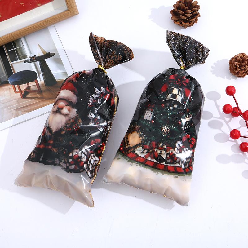50/100Pcs Christmas Gift Bags Christmas Decorations For Home 2025 Xmas Gifts New Year 2026 Santa Claus Snowman Packaging Bags