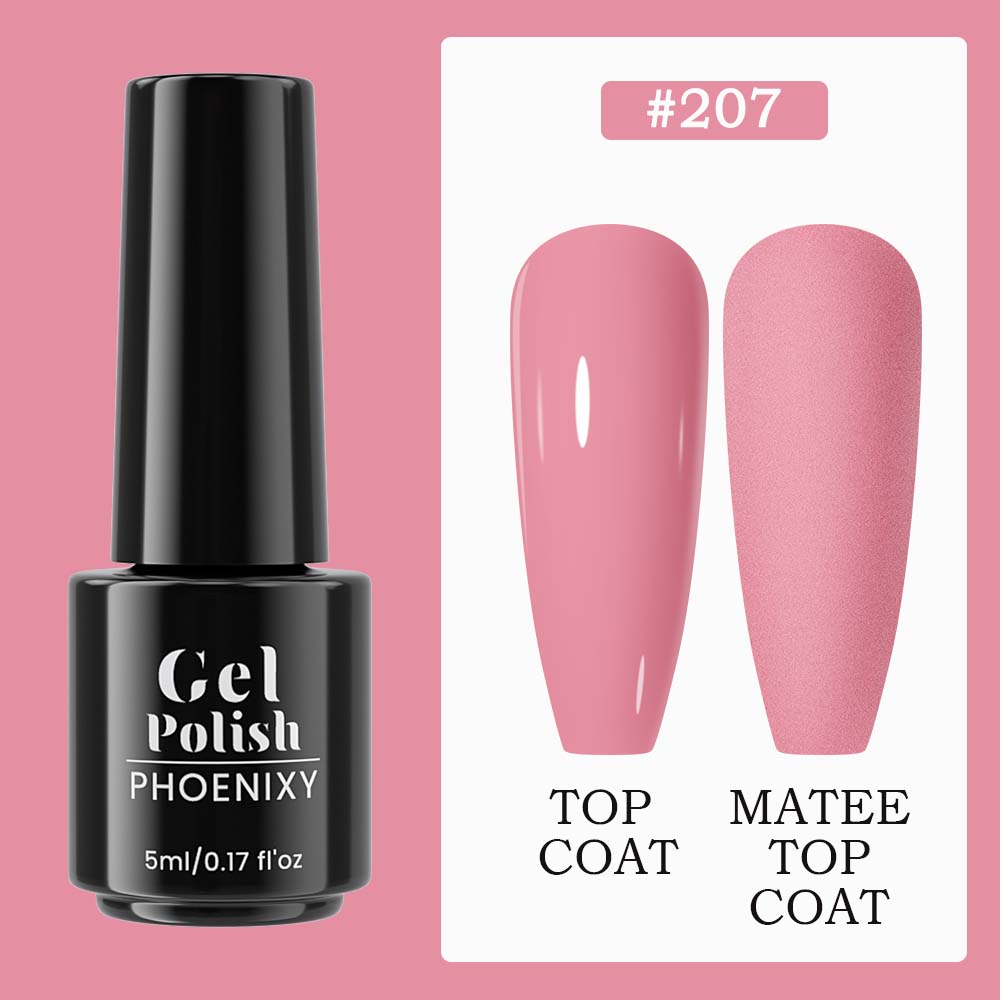 PHOENIXY 5ML Long-lasting Gel Nail Polish Top Base Coat Needed UV LED Soak-off Gel Nail Varnishes