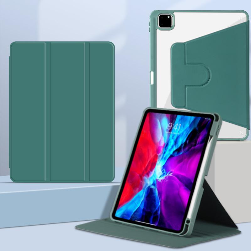 Защитный чехол для iPad, Акриловый корпус с вращением на 360 градусов, Чехол-книжка из кожи для планшета Pro11 Air4/5
