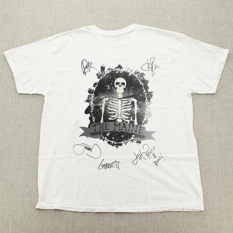 Rare! The Maine Band Signature Size S To 4XL Gift For Fan White T-shirt L82