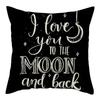 Black, White, Red, Romantic Words Double-Sided Printed Pillow Cover Short Plush Suitable Living Rooms Sofas Throw Cushion Cover