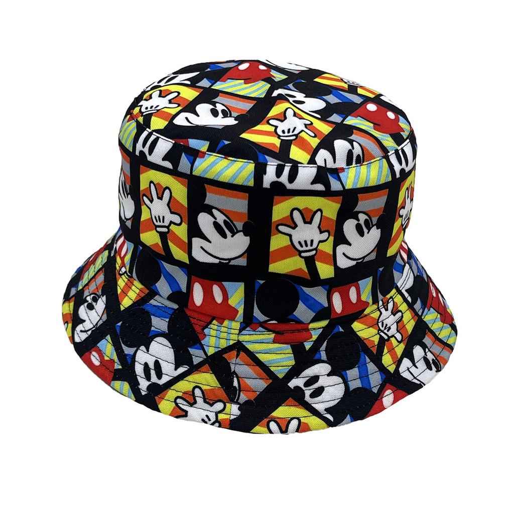 New children's cartoon adult mouse printing middle children's cartoon boys and girls sunscreen sunshade basin hat solid color bucket hat
