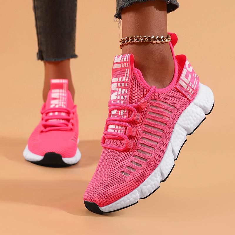 Fashion Shoes Woman Outdoor Training Lightweight Sports Soft Sole Comfortable Lace Up Mesh Casual Shoes Large Breathable Sports Shoes
