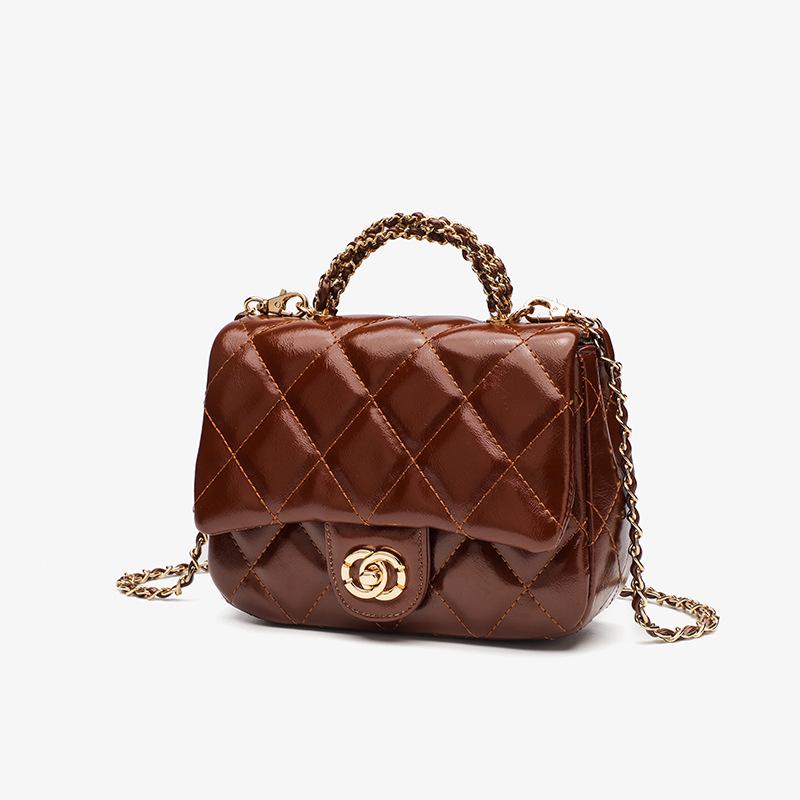 2026 Diamond Lattice Chain Bag: Women's Stylish Small Square Makeup Box & Shoulder Bag