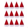12/set Mini Christmas Santa Hat for Wine Bottle Cover & Cutlery Holder Decoration