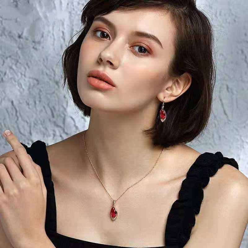 14k Rose Gold Origin Ruby Drop Earring For Women Aros Mujer Oreja Natural Ruby Gemstone Orecchini 14k Rose Gold Bizuteria