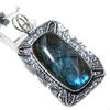 Лабрадорит Драгоценный камень Ручная работа 925 Стерлинговое серебро Ювелирное изделие Подвеска 2,36" B2o54